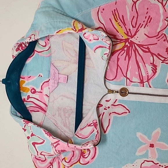 Lilly Pulitzer Tops Skipper Popover Floral Quarter-Zip Pullover Size Meduim - Picture 8 of 16